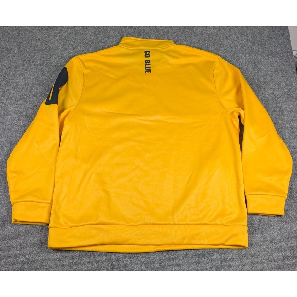 Michigan Wolverines 1/4 Zip Fleece Sweater Mens 2XL Yellow Colosseum GO BLUE NWT - Picture 6 of 7